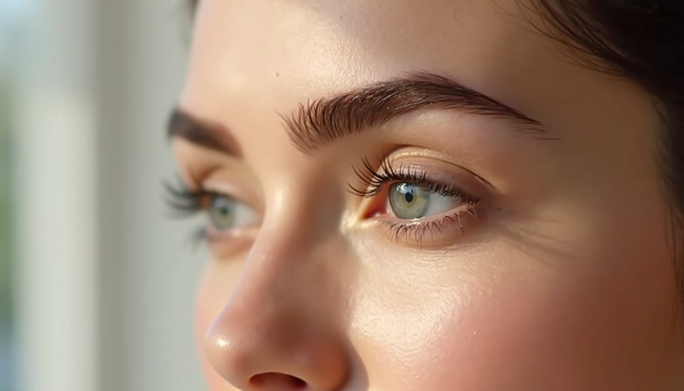 Două sprâncene, una reprezentând microblading cu fire fine, cealaltă micropigmentare cu aspect pudrat, ilustrând diferențele